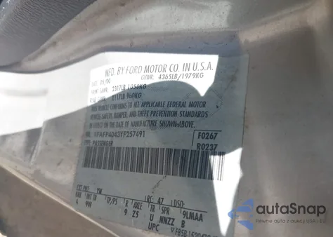 2000 Ford Mustang from USA, damaged, VIN 1FAFP4043YF257491